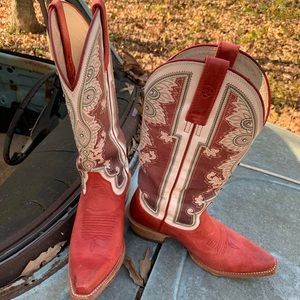 Ariat Red distressed Cowgirl Boots
